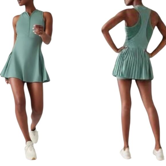 Athleta Advantage Activewear Golf Tennis Running Mini Dress Deep Ocean Teal Med - Picture 3 of 15